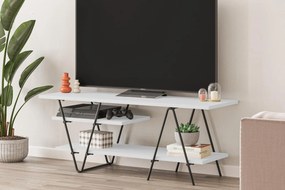 TV stolík ESSEL SIDE 110 cm, MDF, biely