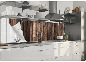 Samolepiace fólie za kuchynskú linku mySPOTTI splash Rustikální dřevo 60x220 cm