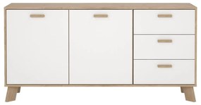 Biela/v prírodnej farbe komoda v dekore duba 147x73x39 cm Ikast – Tvilum