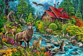 Cobble Hill Puzzle Chata s červenou strechou 2000 dielikov