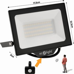 ECOLIGHT LED reflektor 50W 2v1 - studená biela