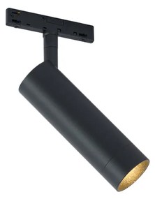 Moderný reflektor čierny pre 1-fázový koľajnicový systém GU10 35mm - Slimline Uzzy