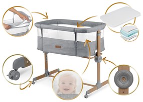 Bočná postieľka pre novorodencov s nastavením výšky Nukido NK-243