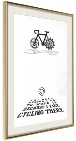 Artgeist Plagát - I like Cycling [Poster] Veľkosť: 30x45, Verzia: Zlatý rám s passe-partout