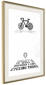 Artgeist Plagát - I like Cycling [Poster] Veľkosť: 40x60, Verzia: Zlatý rám s passe-partout