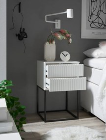 Nočný stolík s 2 zásuvkami Marle, biely