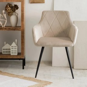 Jedálenská stolička FELLICE zamatová béžová 847269