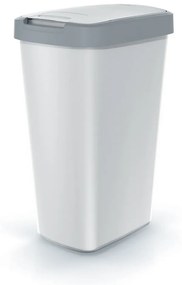 Odpadkový kôš s farebným vekom, 45 l, sivá