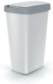 Odpadkový kôš s farebným vekom, 45 l, sivá