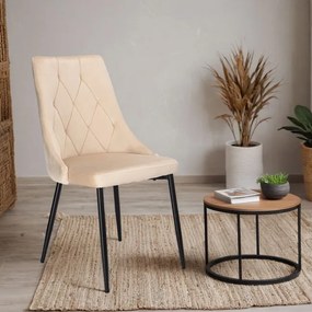 Jedálenská stolička LINCOLN zamatová, béžová