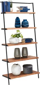 XXXLutz REGÁL, čierna, farba akácie, železo, akácia, 80/170/35 cm Ambia Home - Regály - 001609001601