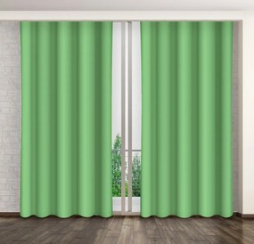 Žiarivý jednofarebný záves zelenej farby Dĺžka: 270 cm