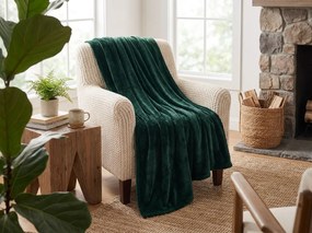 Mikroplyšová deka SOFT, tmavo zelená Rozmer: 200 x 220 cm