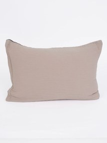 Mušelínová obliečka na vankúš 50 x 70 cm - Alexia Duo cappuccino/tmavo šedá