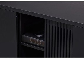 Čierna nízka komoda v dekore duba 188x75 cm Ende - Woodman