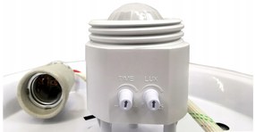 ECOLIGHT LED stropné svietidlo 2xE27 s pohybovým senzorom - sklo