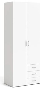 Biela šatníková skriňa 78x200 cm Space – Tvilum