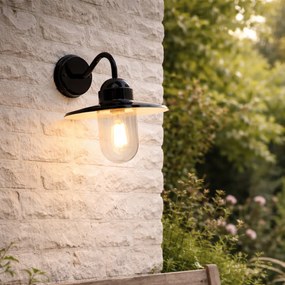 Moderná vonkajšia nástenná lampa čierna IP44 - Kansas