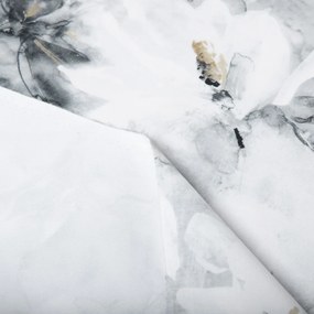 Biante Zamatový štvorcový obrus Tamara TMR-006 Designové kvety na sivom 100x100 cm