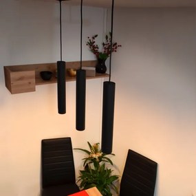 LED Luster na lanku TUBA 3xGU10/4,8W/230V čierna