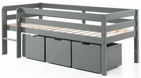 Sivé zásuvky pod detskú posteľ 3 ks Pino – Vipack