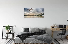 Obraz canvas lietadiel mraky 125x50 cm