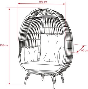 Záhradné kreslo vajíčko Avenberg ZAIRA, sivá