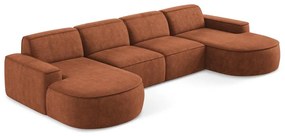 Terakotová ženilková rohová pohovka (do tvaru "U") Omao – Makamii
