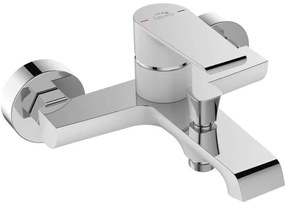 Laveo Largo, nástenná vaňová batéria 150mm, chrómová-biela, LAV-BAH_610D