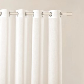 Krémová záclona Sensia so zavesením na priechodky 400 x 250 cm