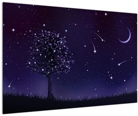 Obraz - Noc zachytená ilustrácou (90x60 cm)