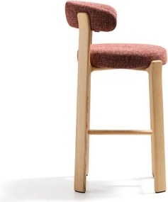 Barová stolička z jaseňového dreva v terakotovej farbe/v svetlo prírodnej farbe (výška sedadla 75 cm) Granite – Kave Home