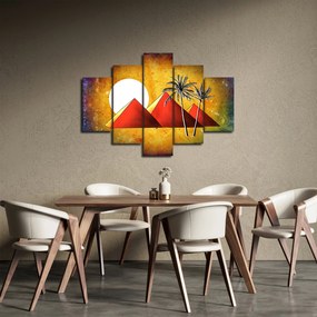 Obraz maľovaných egyptských pyramíd (150x105 cm)