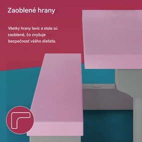InternetovaZahrada Detský záhradný set so slnečníkom - ružový