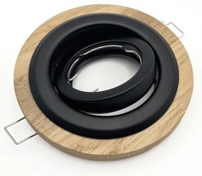 Sada 3 ks podhľadových svietidiel TOBBY, 1× GU10/20W/230V, pr. 11,5 cm, dub/čierna