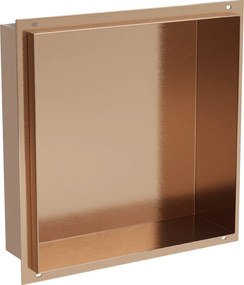 Mexen X-Wall-NR, polica na zapustenie bez príruby 30 x 30 cm, medená matná - 19C1303010