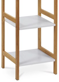 Autronic - Regál, 5 políc, masív bambus, prírodný odtieň, MDF, biely matný lak, nosnosť 15 kg - DR-013-5