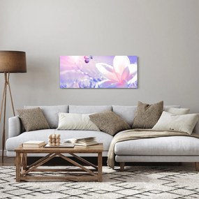 Obraz - Motýľ prilietajúci na kvet (120x50 cm)