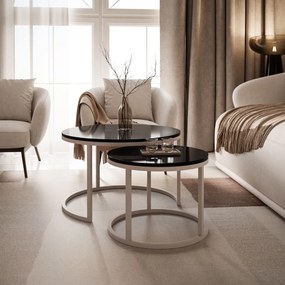 KONFERENČNÝ STOLÍK LEONARDO 2V1 KAŠMÍR + ČIERNY LESK