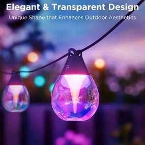 Govee-LED RGBICW Stm. vonkajšia dek. reťaz LED/24W/230V IP67 2700-6500K Wi-Fi