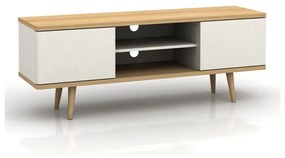 Biely TV stolík v dekore duba 140x52 cm Alana - Støraa