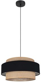 Luster na lanku CORSA 1xE27/60W/230V čierna/béžová