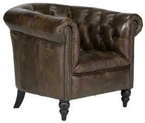 furniture-nabytek.cz - Masívne kreslo Chesterfield Shelford z pravej kože, hnedé