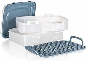 Úložný box na koláče a zákusky, PIKNIK, 3 poschodia, s úchytmi, mix farieb