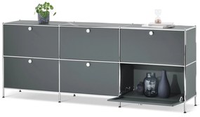 Odkladacia skrinka »CN3« so 6 výklopnými dvierkami, sivá