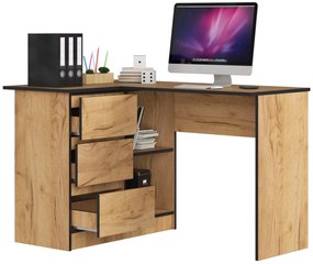 Rohový PC stolík Bodhi  (dub craft) (L). Vlastná spoľahlivá doprava až k Vám domov. 1069482