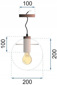 Toolight - Závesné svietidlo Lassi 20cm APP306-1CP, E27, čierna, OSW-00358