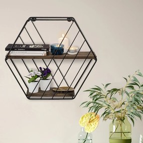 Hnedá poschodová polica zo smrekového dreva 44 cm Liliales – Kalune Design