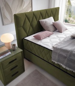 Posteľ Reve 180x200 cm, machovo zelená látka
