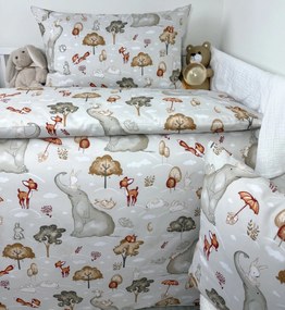 INTERMEDIC SK Obliečka do postieľky 100×135 / 40×60 – Zvieratkový svet sivá, 100 % bavlna
